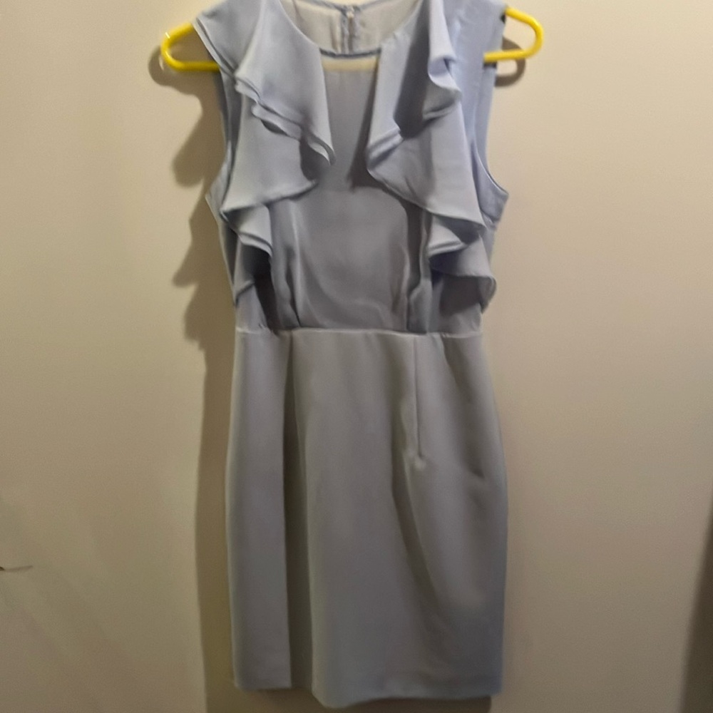 Elegant Light Blue Sleeveless Dress